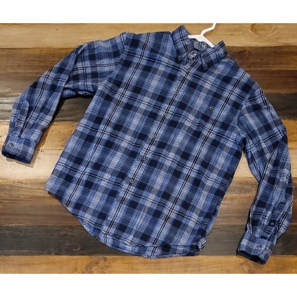 G.H. Bass & Co. Other - G.H. Bass & Co Long Sleeve Plaid Flannel Blue Single Pocket Button-Up Men's Med